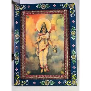 Vintage Indian Hindu Goddess Painting Jodhpur Slayman Art Framed Folk